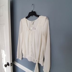 Semi sheer white house black market blouse